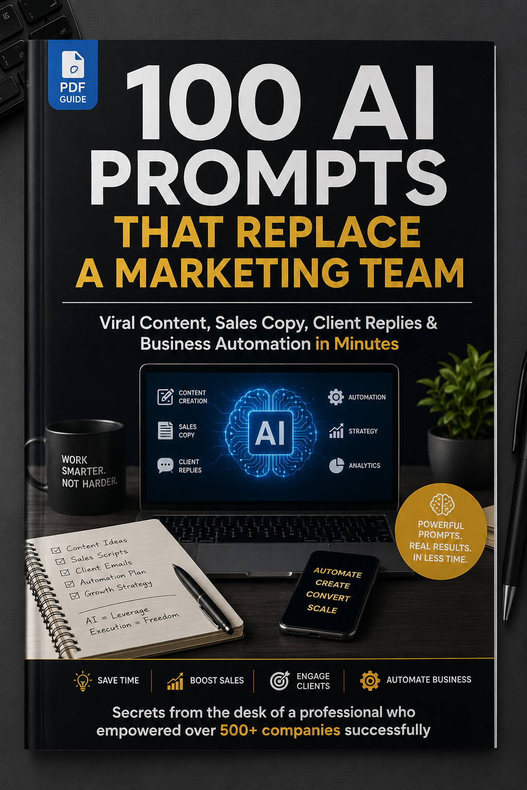 The AI Prompt Playbook – 100 Prompts for Content, Sales & Automation